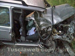 La Panda distrutta nell'incidente sulla Carcarelle