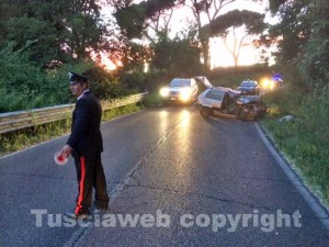 La Panda distrutta nell'incidente sulla Carcarelle