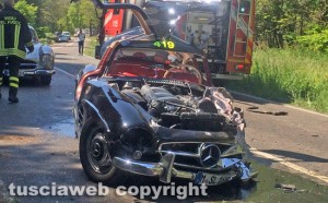Incidente sulla Cimina, coinvolta auto storica della Mille miglia