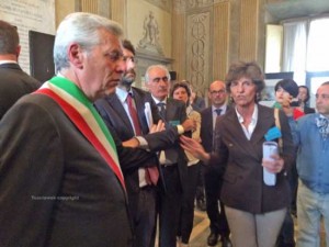 Il sindaco Michelini e il monistro Franceschini a palazzo dei Priori