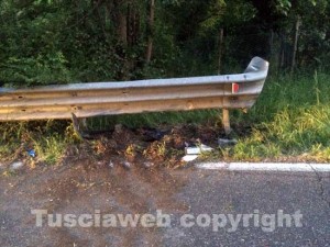 La Panda distrutta nell'incidente sulla Carcarelle
