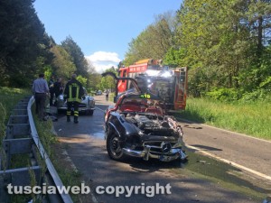 Incidente sulla Cimina, coinvolta auto storica della Mille miglia