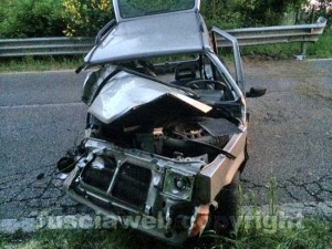 La Panda distrutta nell'incidente sulla Carcarelle