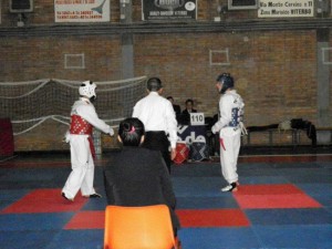 Una gara di taekwondo