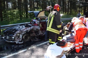 Incidente sulla Cimina, coinvolta auto storica della Mille miglia