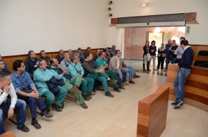 L'incontro tra il sindaco Caci e i lavoratori Enel
