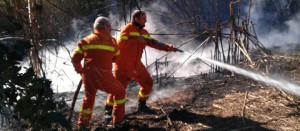 I volontari Prociv spengono un incendio