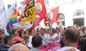 Il sindaco di Roma Ignazio Marino al gay pride