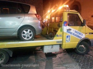 La rimozione delle auto nel centro storico