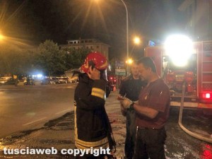 Viterbo - Incendio in via Garbini