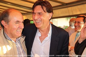 Enrico Gasbarra al brindisi con Fioroni