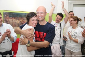 Gianluca Angelelli con la moglie Barbara