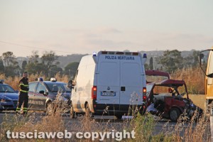 Tarquinia - L'incidente mortale sull'Aurelia