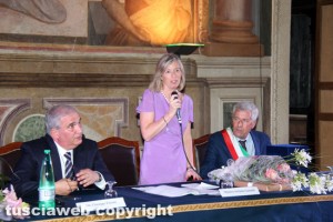 La ministra dell'Istruzione Stefania Giannini a Palazzo dei Priori