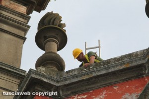 Viterbo civica rimuove le piante di fico dai cornicioni della Trinità