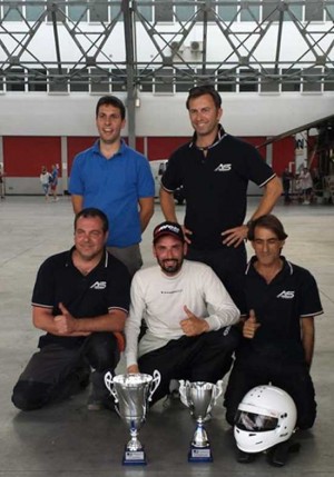 Gustavo Sandrucci dopo la vittoria sul circuito di Adria 