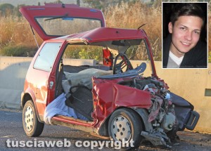 Tarquinia - L'incidente mortale sull'Aurelia e nel riquadro Nicolae Timofte