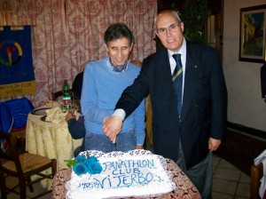 Rolando Di Marco e il presidente del Panathlon club Viterbo, Domenico Palazzetti