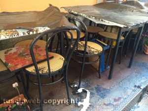 La pedana del ristorante "Tre re" andata a fuoco