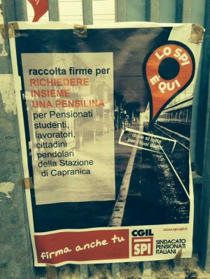 Raccolta firme dello Spi Cgil 