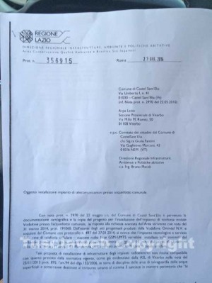 Il documento della Regione