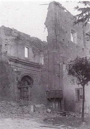 La chiesa di San Francesco bombardata