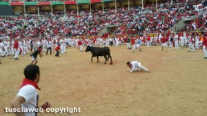 La corsa dei tori a Pamplona