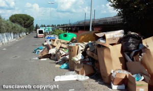 Rifiuti su strada Cassia Nord