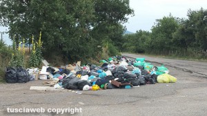 L'immondizia su strada Acquarossa