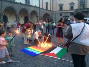 La manifestazione per la Palestina a piazza del Comune