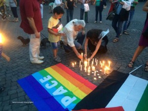 La manifestazione per la Palestina a piazza del Comune