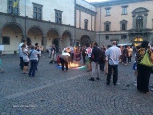 La manifestazione per la Palestina a piazza del Comune 