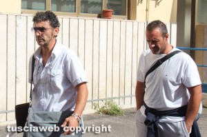 Elio Marchetti all'uscita dagli uffici della stradale