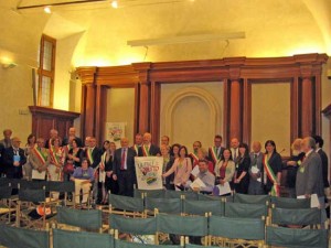 Moricoli e Scorsi con il gruppo per la pace
