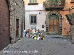 Il cumulo di rifiuti in via Sacchi