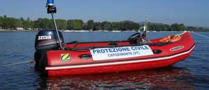 Il gommone della Prociv