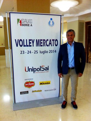 Il presidente Pieri al volley mercato di Bologna 