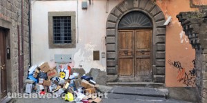Il cumulo di rifiuti in via Sacchi