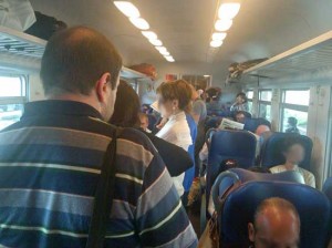 Il sovraffollamento sul treno