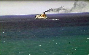 I fumi sospetti dalla nave container