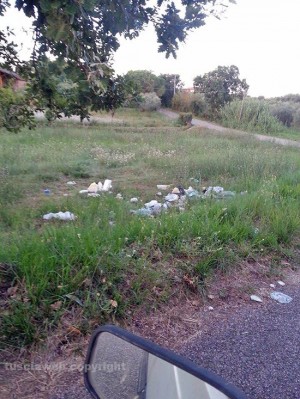 Viterbo - I rifiuti abbandonati in strada Sasso san Pellegrino