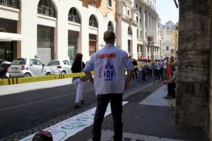 La protesta dei lavoratori del gruppo Idi
