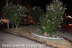 Viterbo - Via Palmanova - Abbattono palo della luce e scappano