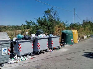 L'isola ecologica di Monterazzano il 17 agosto