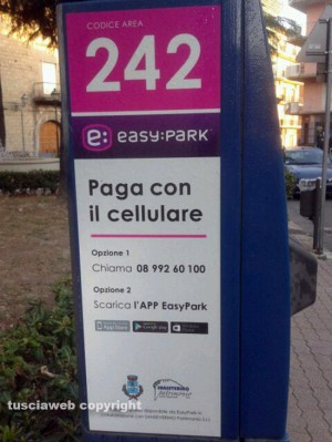 Il sistema di pagamento del parcheggio a Mercato San Severino