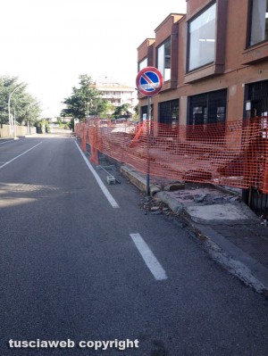I lavori al Pilastro, in via A. Volta - Viterbo