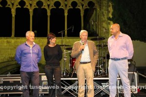 Mecarini, Michelini e Rossi sul palco con Cristina Pallotta