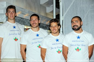 I giocatori della Stella Azzurra sotto Fiore del Cielo
