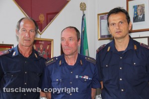 Da sinistra: l'assistente capo Menichelli, l'ispettore capo Di Gregorio, il sovrintendente Eutizi
