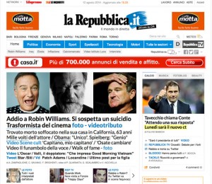 La prima pagina di Repubblica online